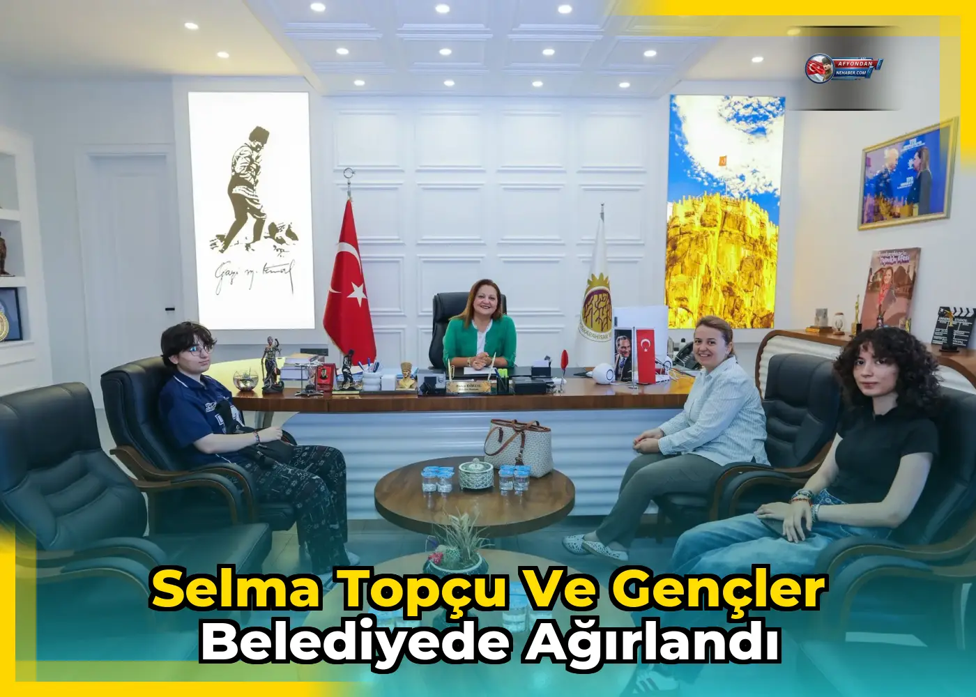 Selma Topçu ve gençler belediyede ağırlandı