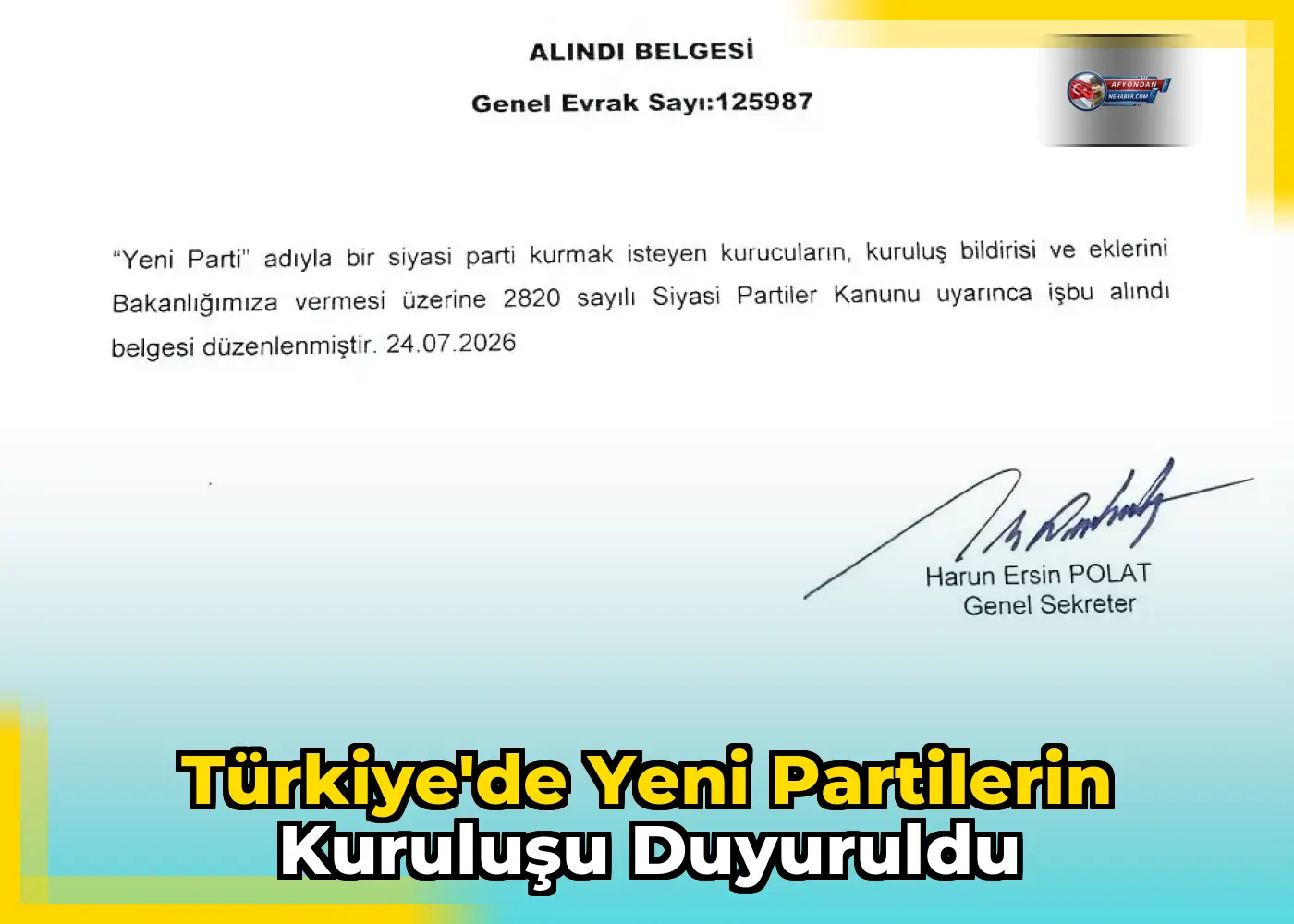 Türkiye'de Yeni Partilerin Kuruluşu Duyuruldu