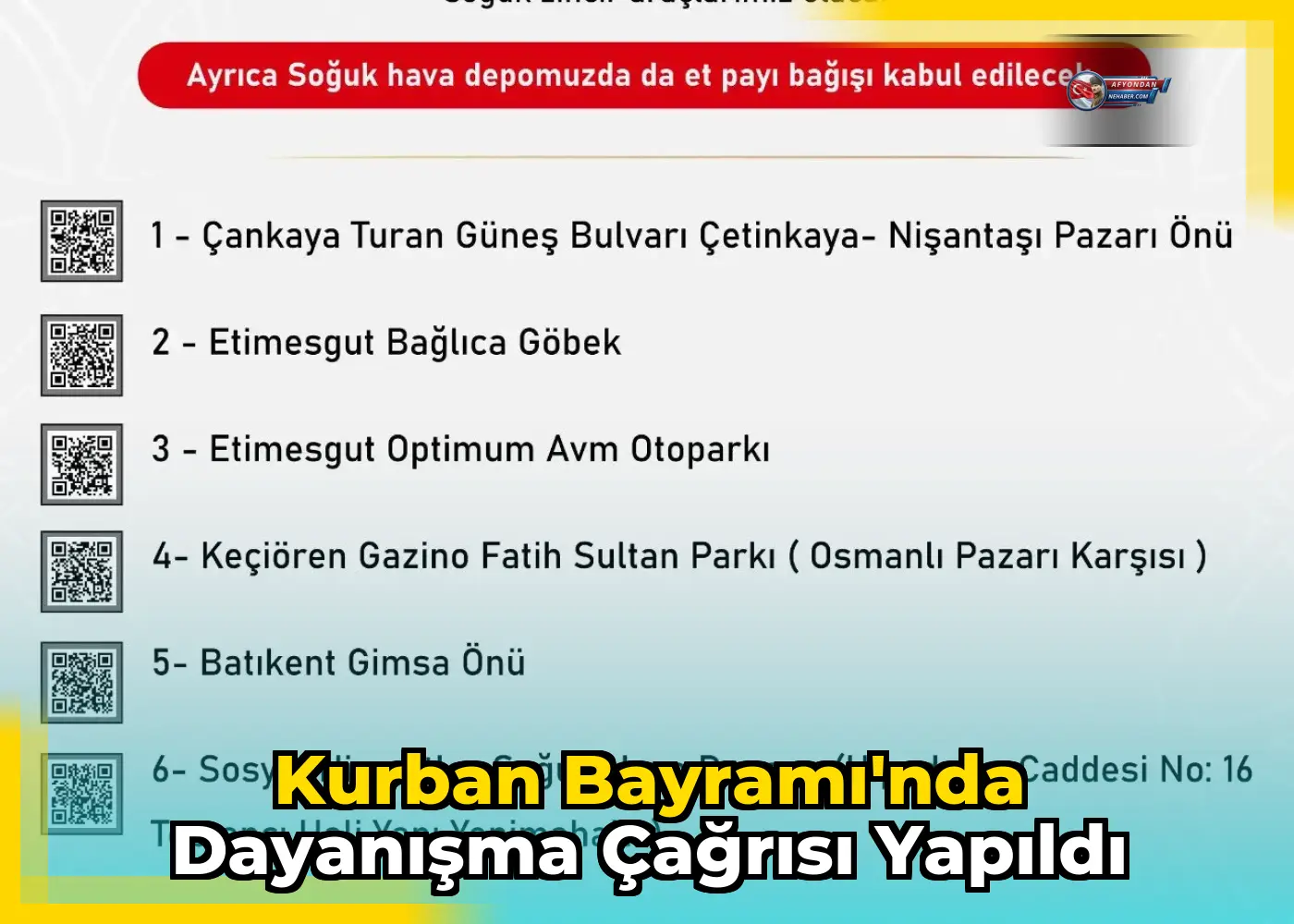 Kurban Bayramı'nda dayanışma çağrısı yapıldı