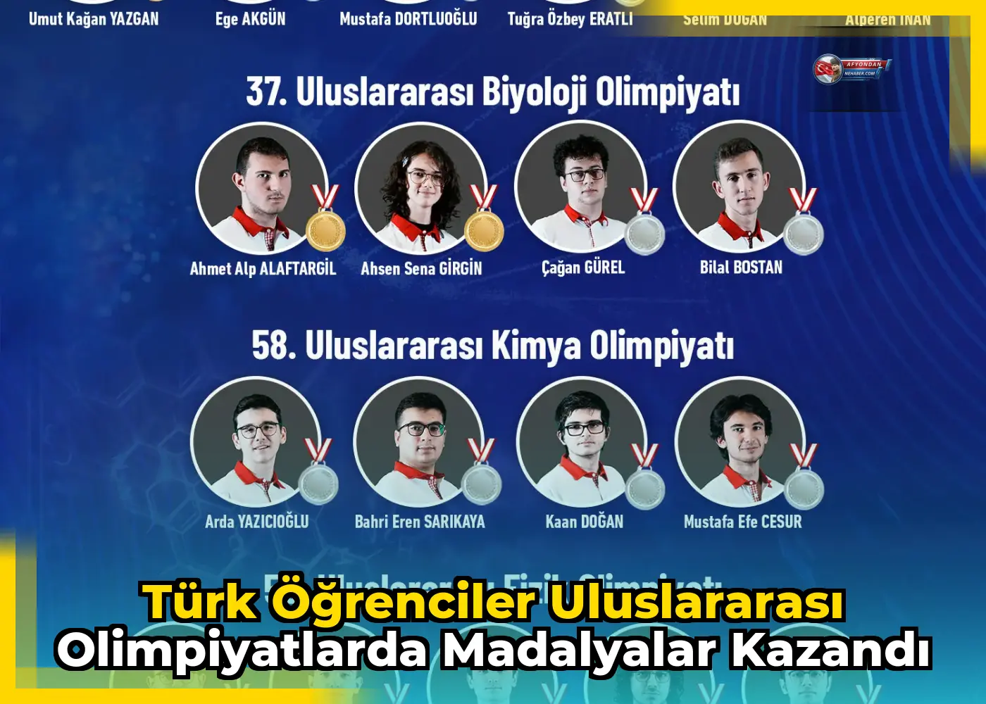 Türk öğrenciler uluslararası olimpiyatlarda madalyalar kazandı