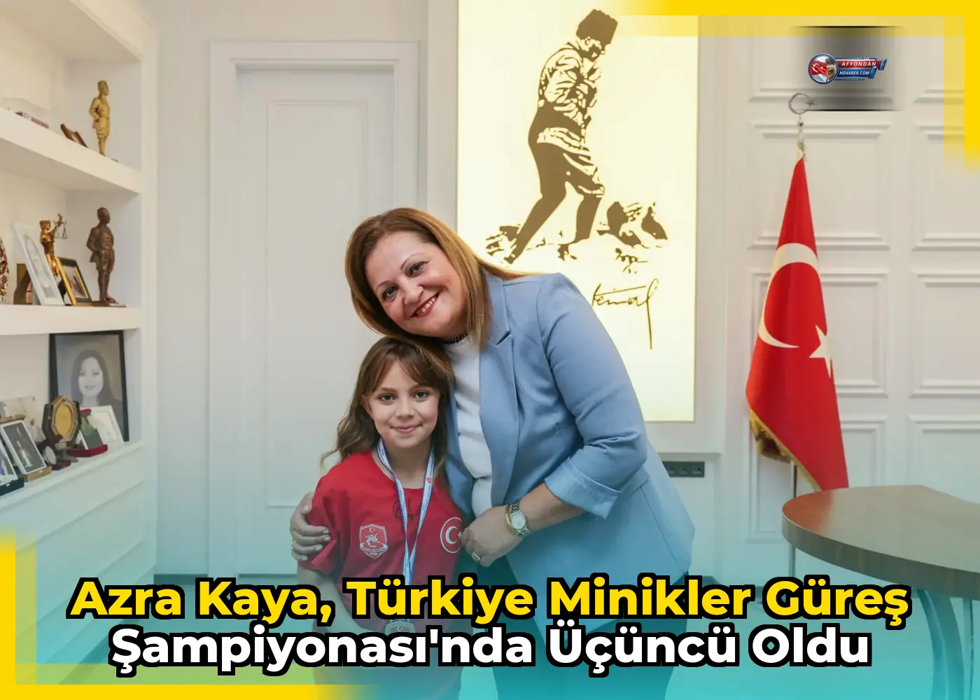 Azra Kaya, Türkiye Minikler Güreş Şampiyonası'nda üçüncü oldu