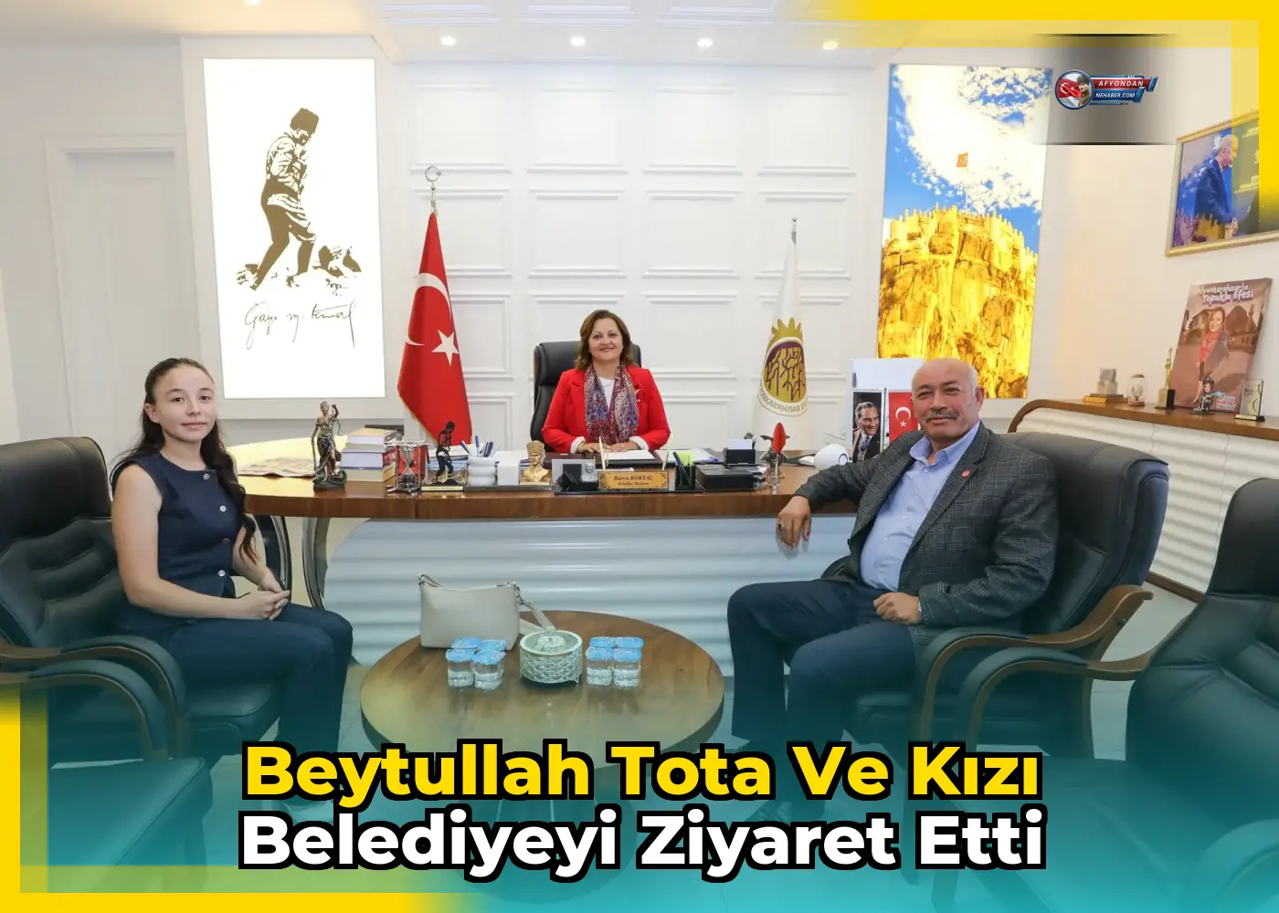 Beytullah Tota ve kızı belediyeyi ziyaret etti