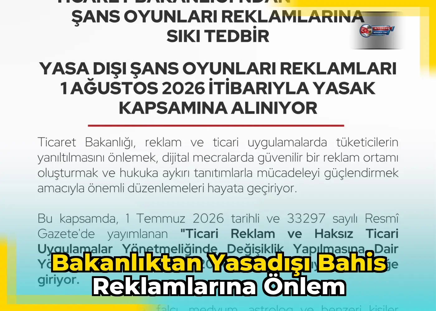 Bakanlıktan yasadışı bahis reklamlarına önlem