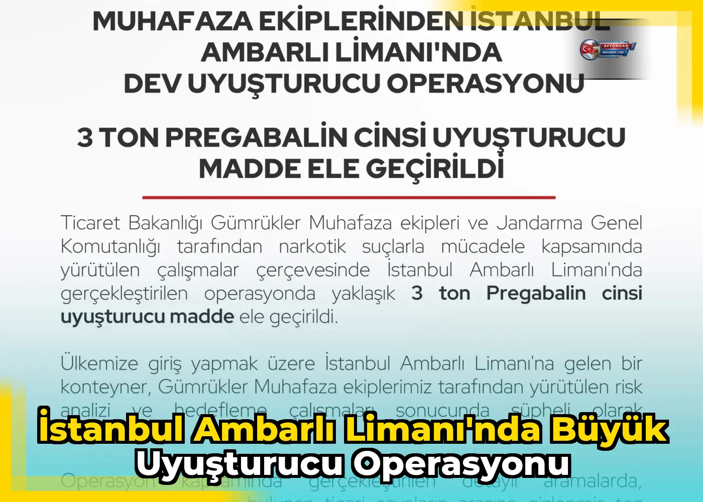 İstanbul Ambarlı Limanı'nda büyük uyuşturucu operasyonu