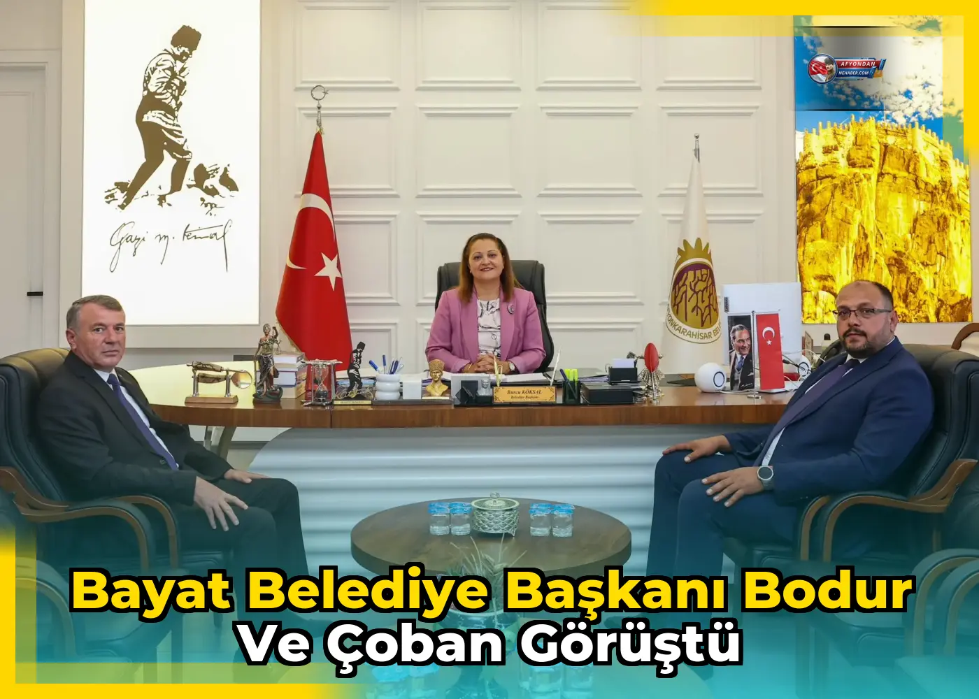 Bayat Belediye Başkanı Bodur ve Çoban Görüştü