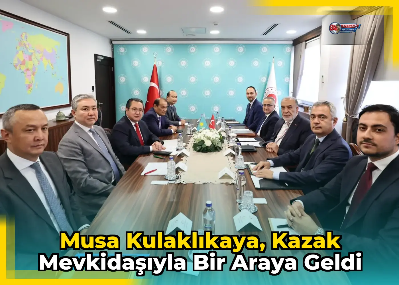 Musa Kulaklıkaya, Kazak mevkidaşıyla bir araya geldi