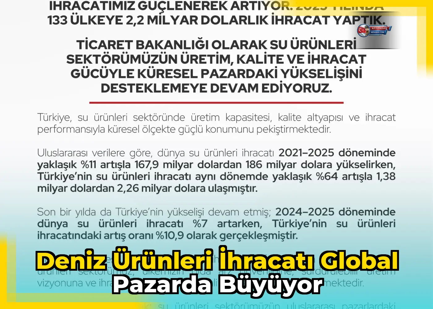 Deniz ürünleri ihracatı global pazarda büyüyor