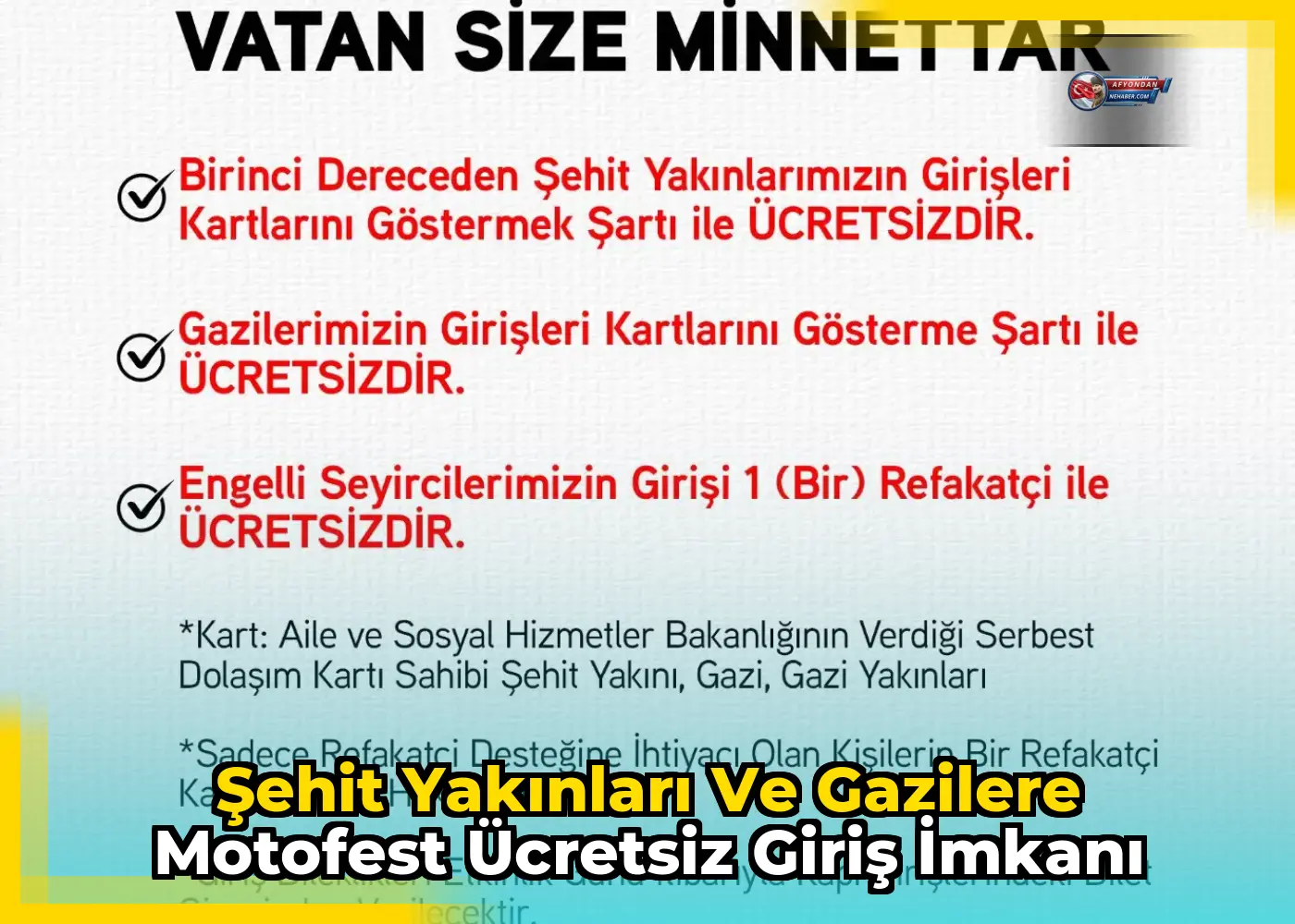 Şehit yakınları ve gazilere MotoFest ücretsiz giriş imkanı