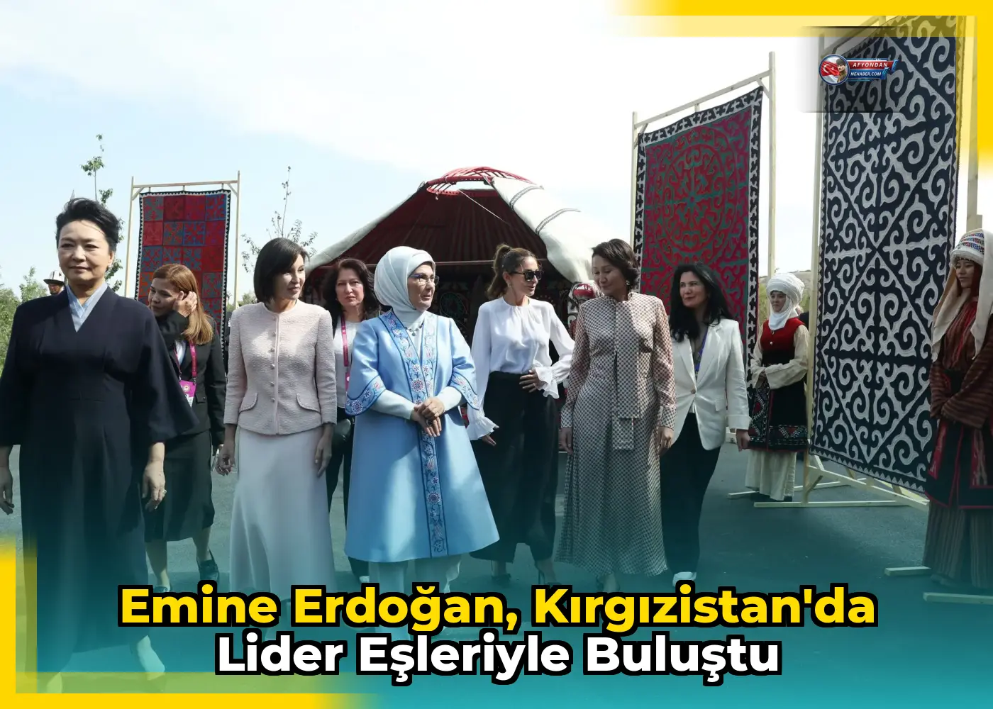Emine Erdoğan, Kırgızistan'da Lider Eşleriyle Buluştu