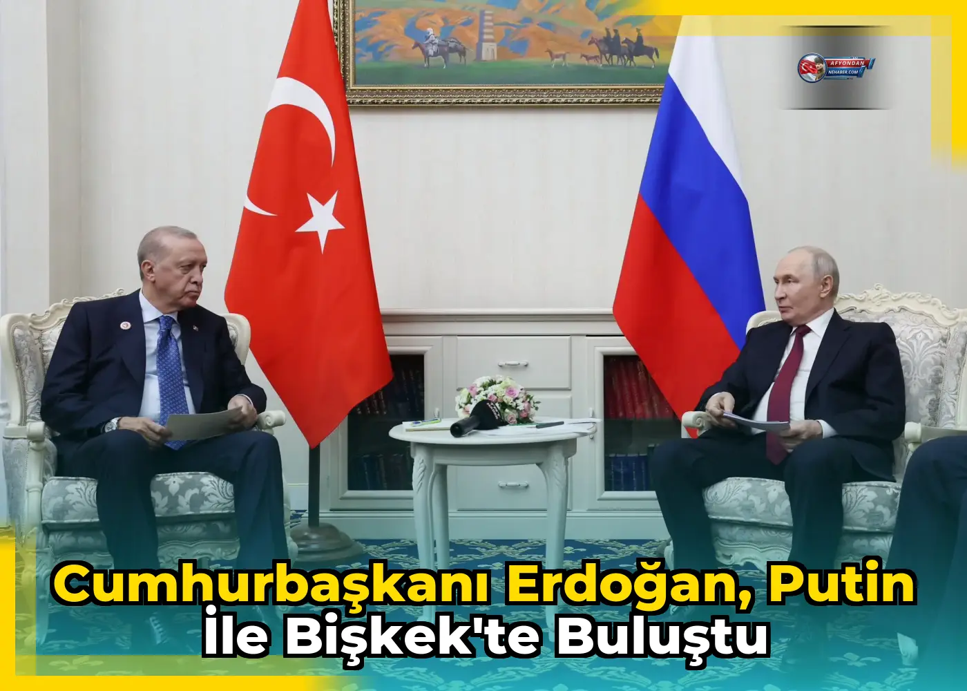 Cumhurbaşkanı Erdoğan, Putin ile Bişkek'te buluştu