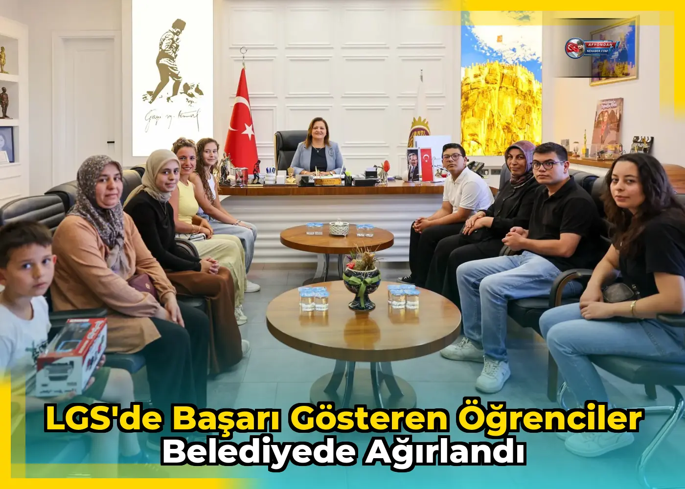 LGS'de başarı gösteren öğrenciler belediyede ağırlandı