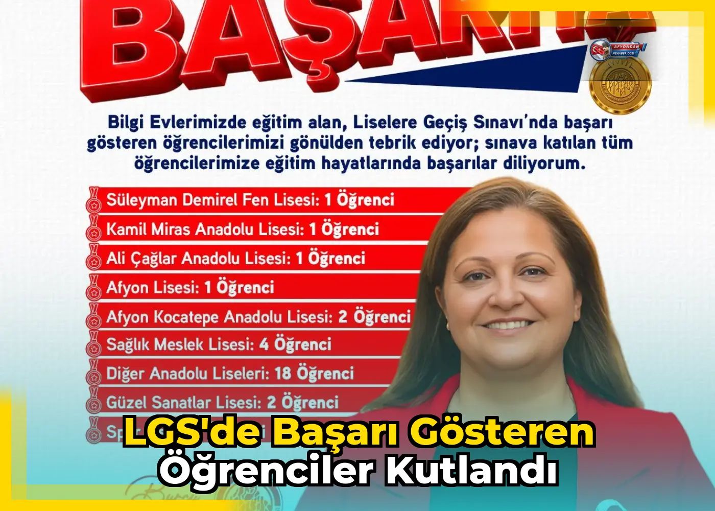 LGS'de başarı gösteren öğrenciler kutlandı