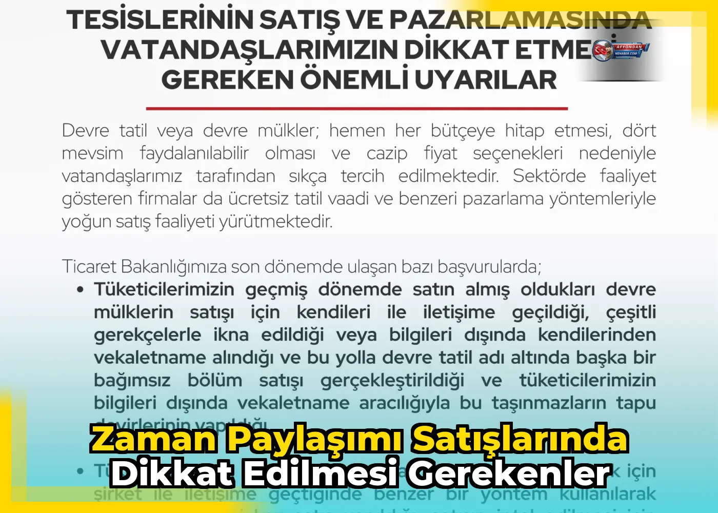 Zaman Paylaşımı Satışlarında Dikkat Edilmesi Gerekenler