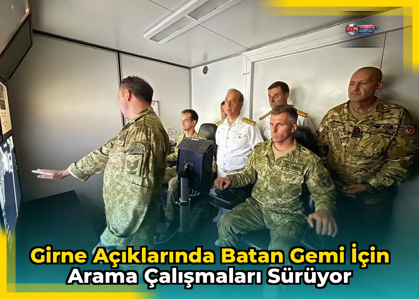 Girne açıklarında batan gemi için arama çalışmaları sürüyor