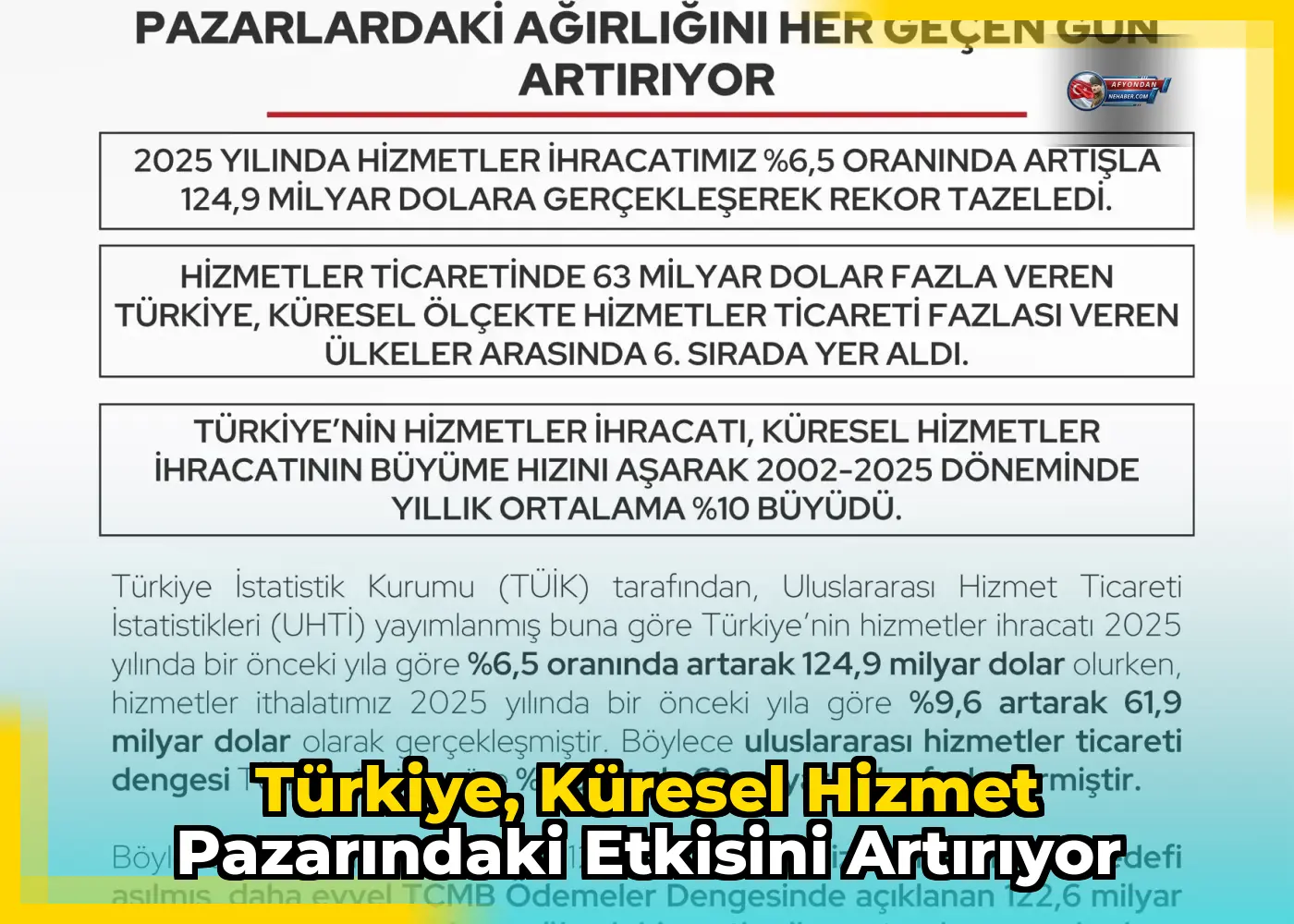 Türkiye, küresel hizmet pazarındaki etkisini artırıyor
