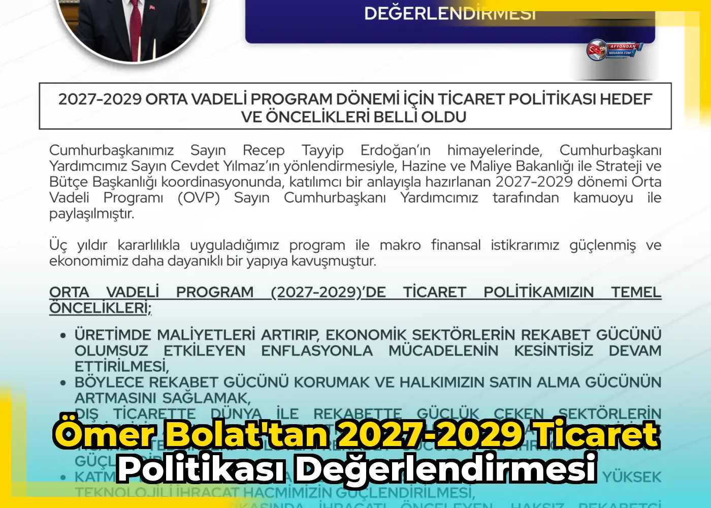 Ömer Bolat'tan 2027-2029 Ticaret Politikası Değerlendirmesi