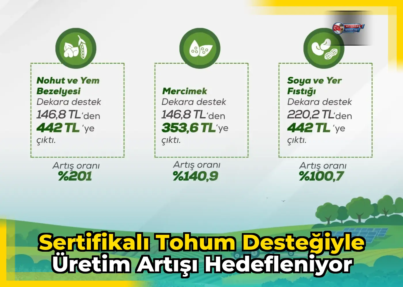 Sertifikalı tohum desteğiyle üretim artışı hedefleniyor