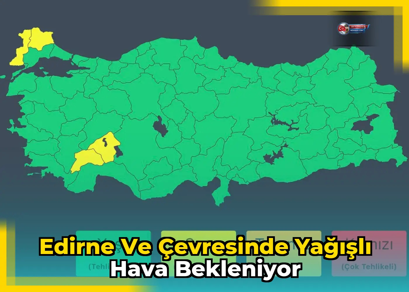 Edirne ve çevresinde yağışlı hava bekleniyor