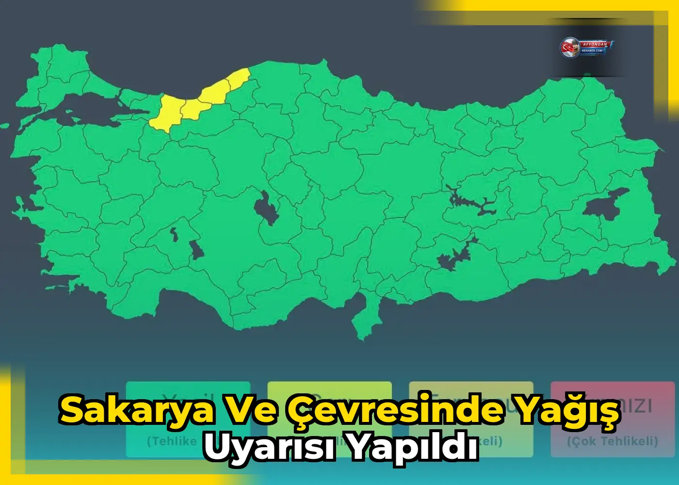 Sakarya ve çevresinde yağış uyarısı yapıldı