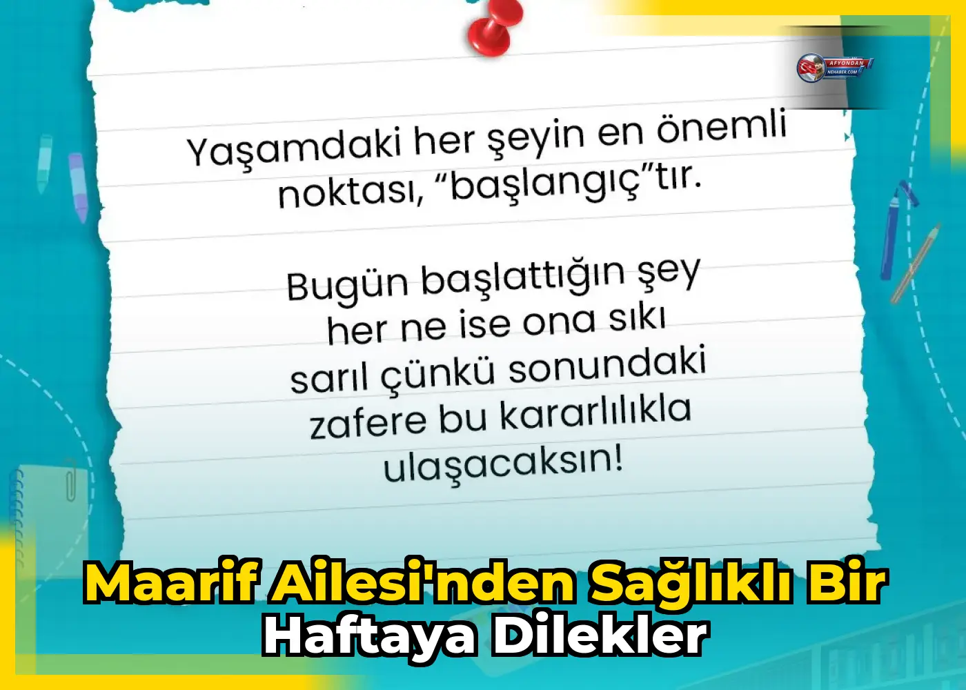 Maarif Ailesi'nden Sağlıklı Bir Haftaya Dilekler