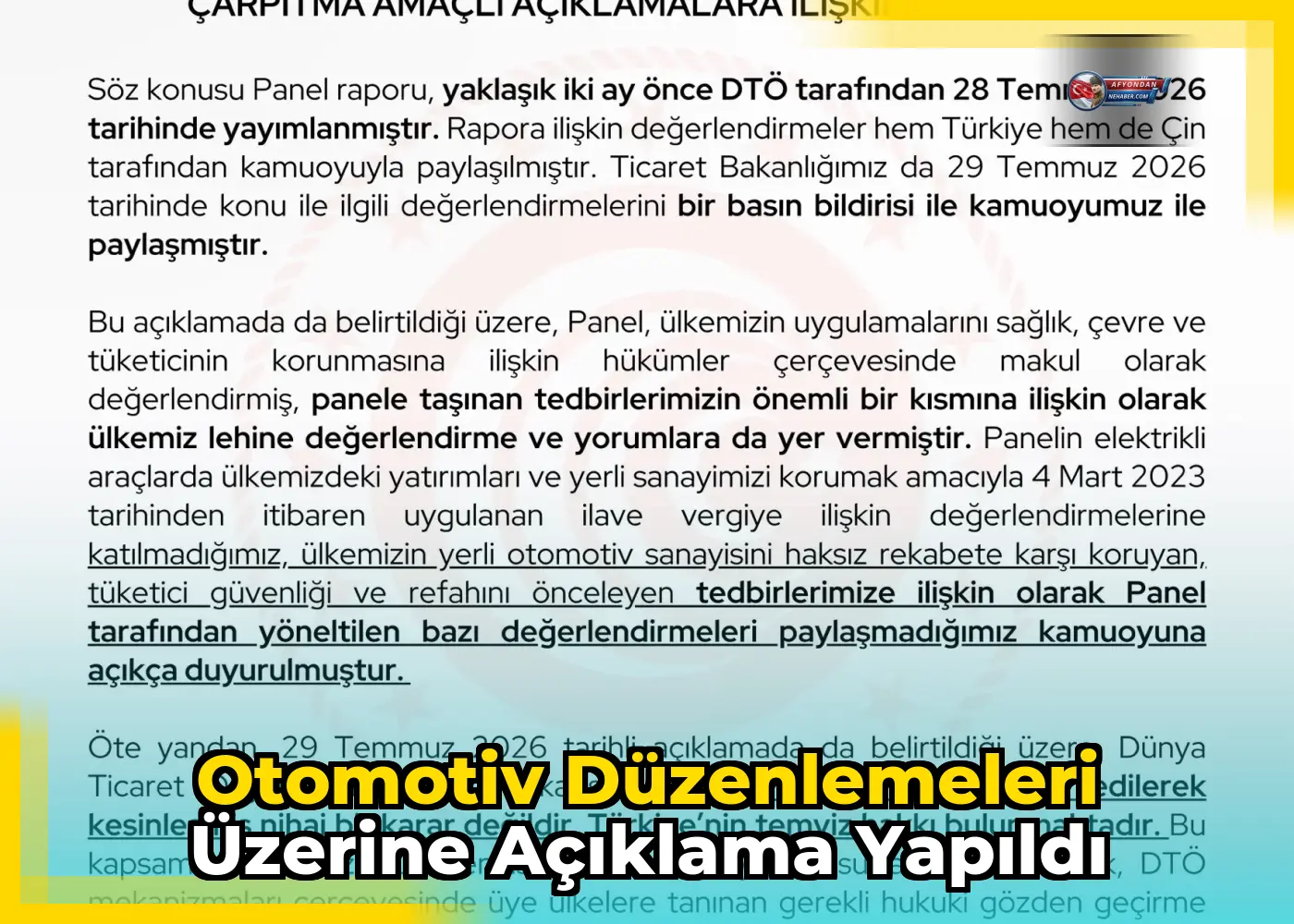 Otomotiv Düzenlemeleri Üzerine Açıklama Yapıldı
