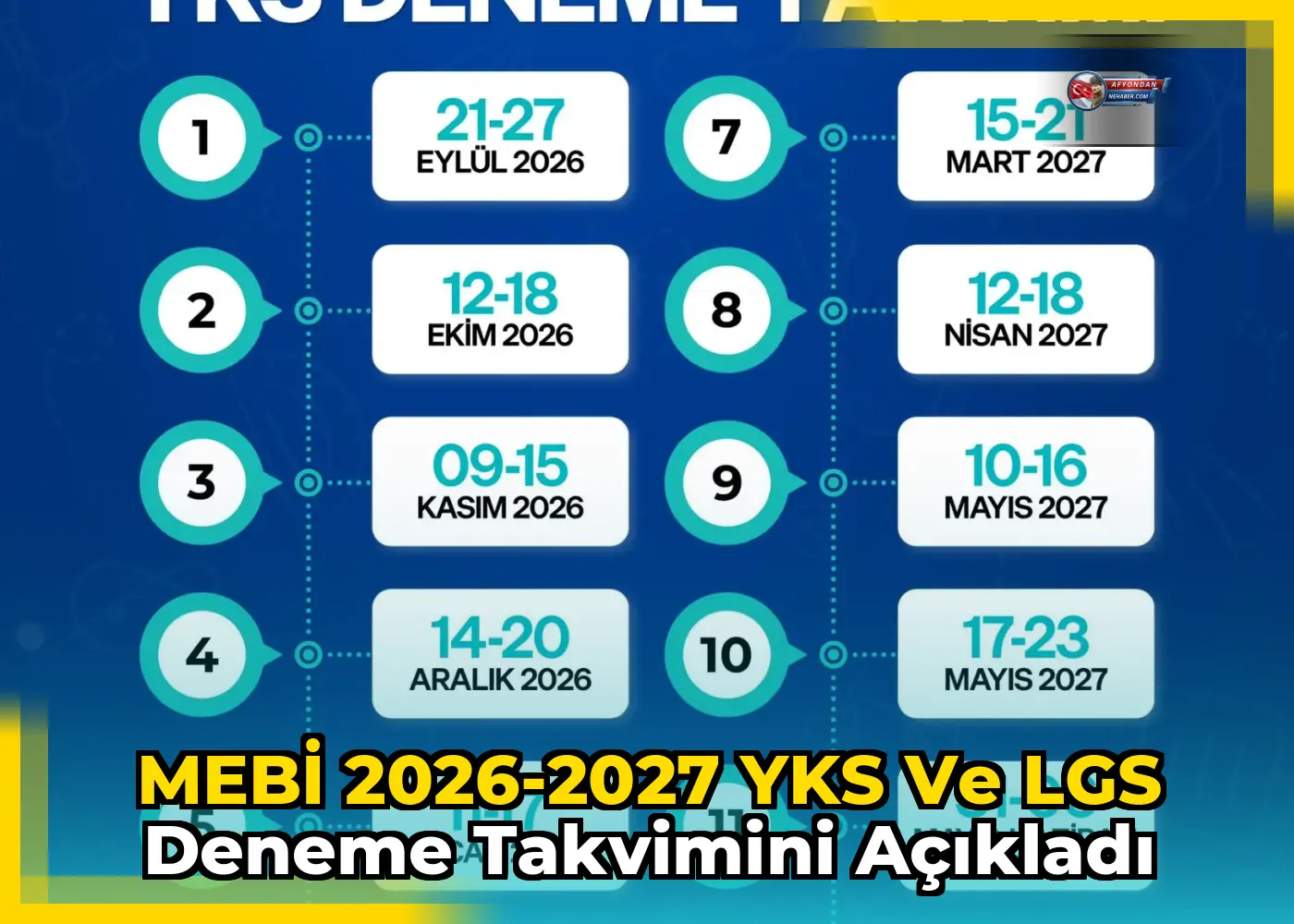 MEBİ 2026-2027 YKS ve LGS Deneme Takvimini Açıkladı