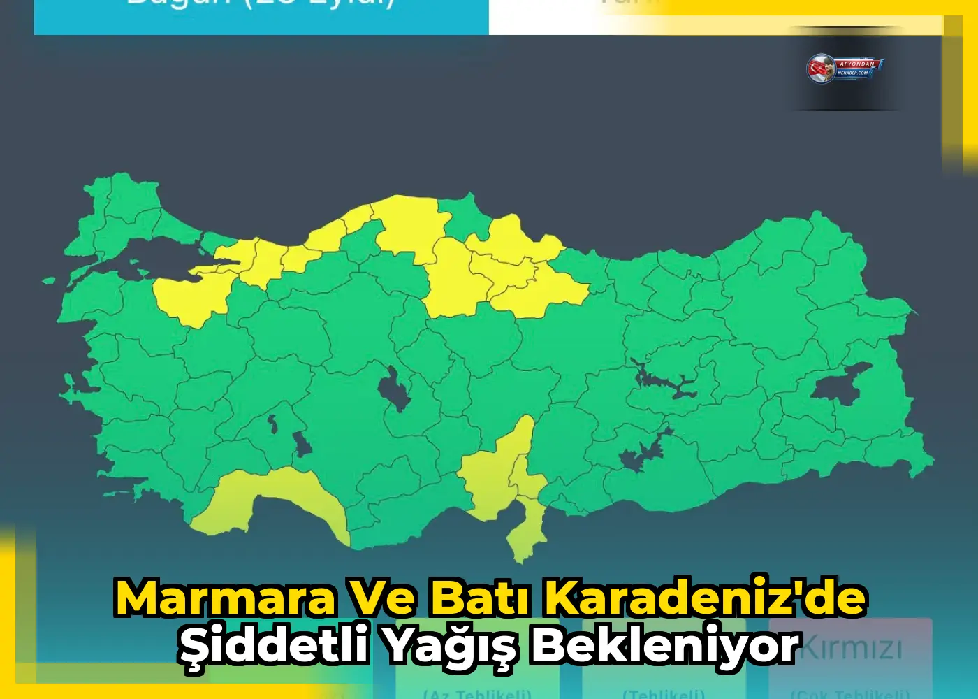 Marmara ve Batı Karadeniz'de Şiddetli Yağış Bekleniyor