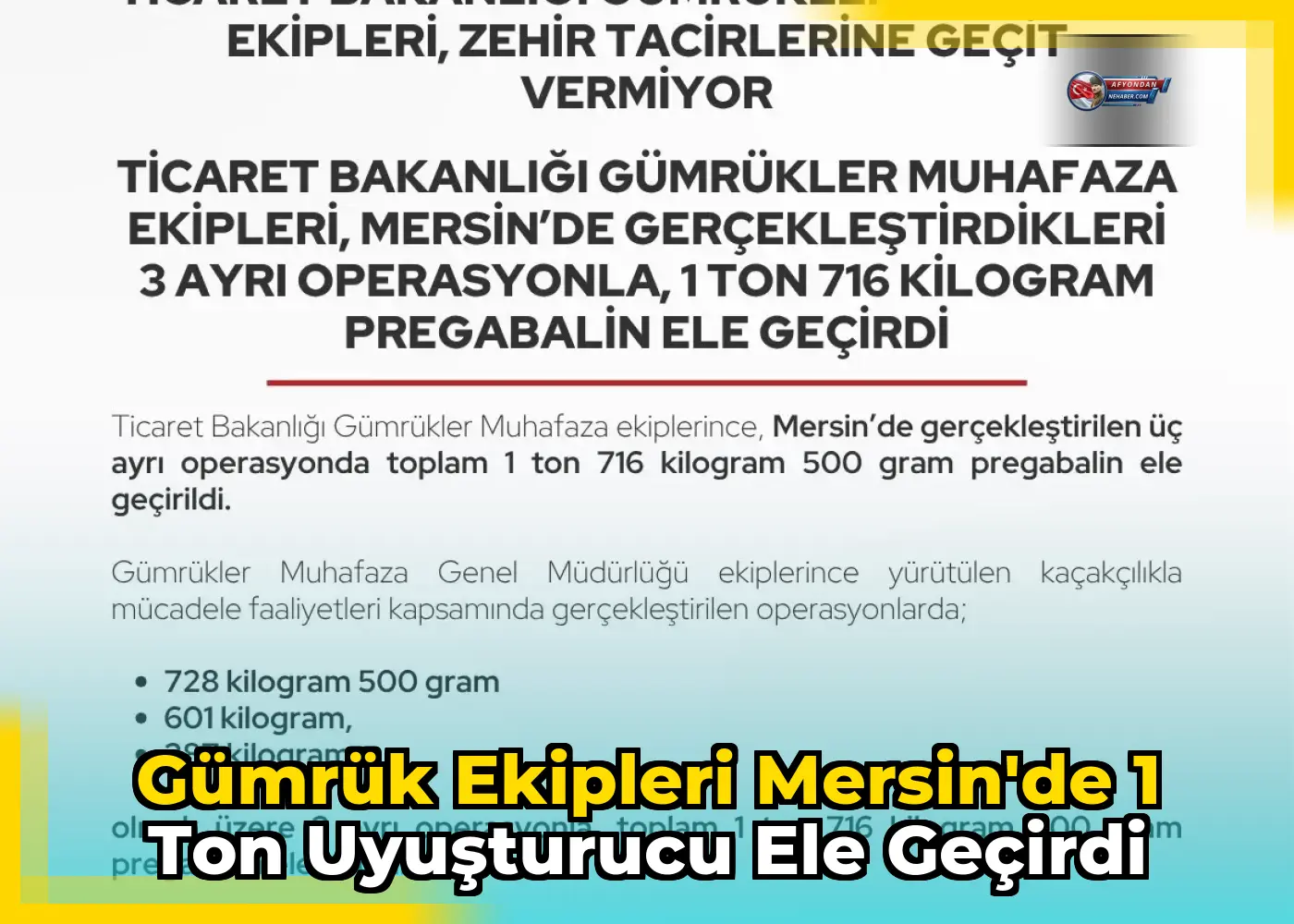 Gümrük ekipleri Mersin'de 1 ton uyuşturucu ele geçirdi
