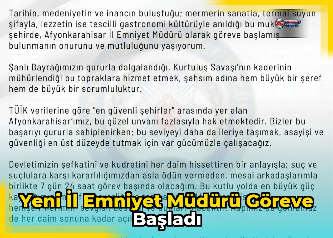 Yeni İl Emniyet Müdürü Göreve Başladı