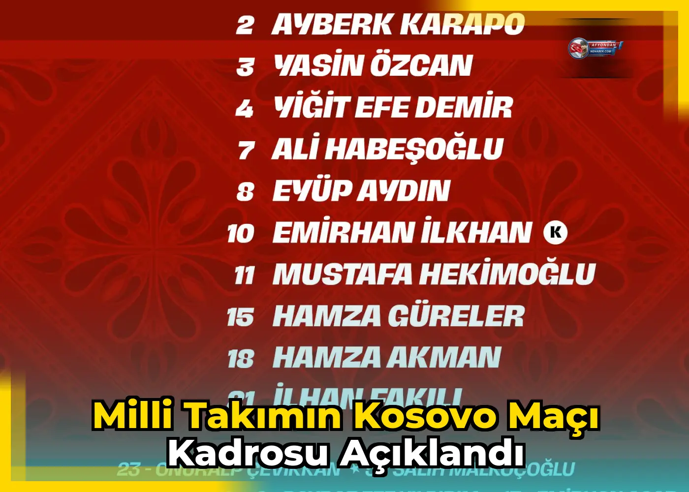 Milli Takımın Kosovo Maçı Kadrosu Açıklandı