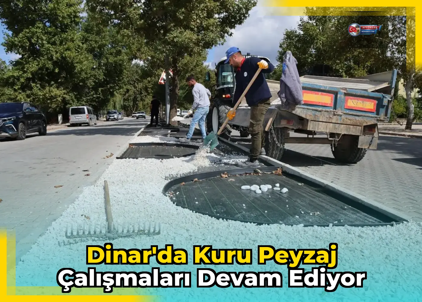 Dinar'da Kuru Peyzaj Çalışmaları Devam Ediyor