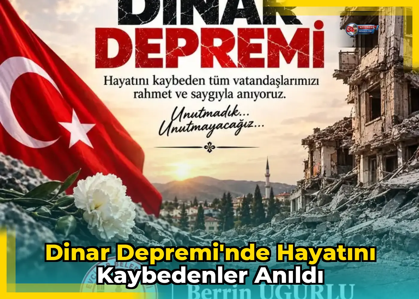 Dinar Depremi'nde Hayatını Kaybedenler Anıldı