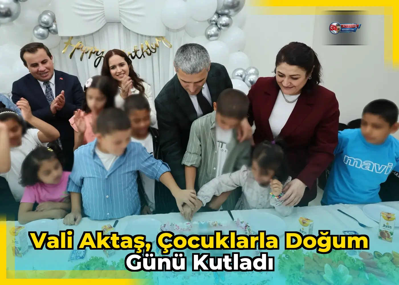 Vali Aktaş, çocuklarla doğum günü kutladı