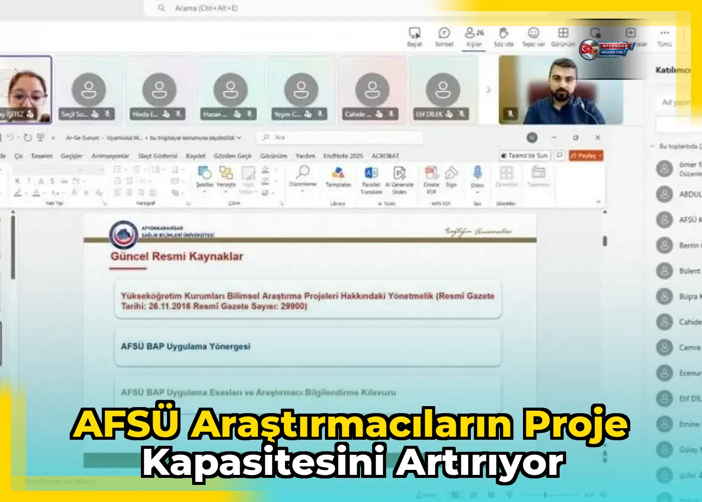 AFSÜ Araştırmacıların Proje Kapasitesini Artırıyor