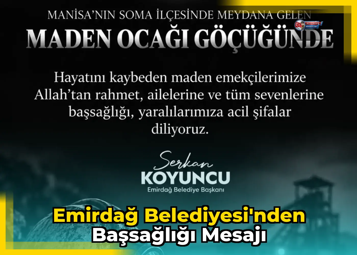 Emirdağ Belediyesi'nden başsağlığı mesajı
