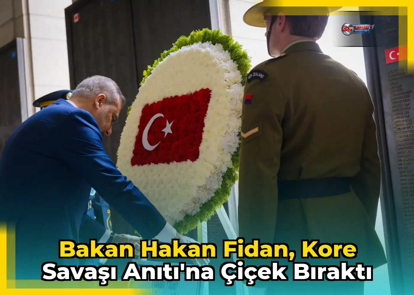 Bakan Hakan Fidan, Kore Savaşı Anıtı'na Çiçek bıraktı