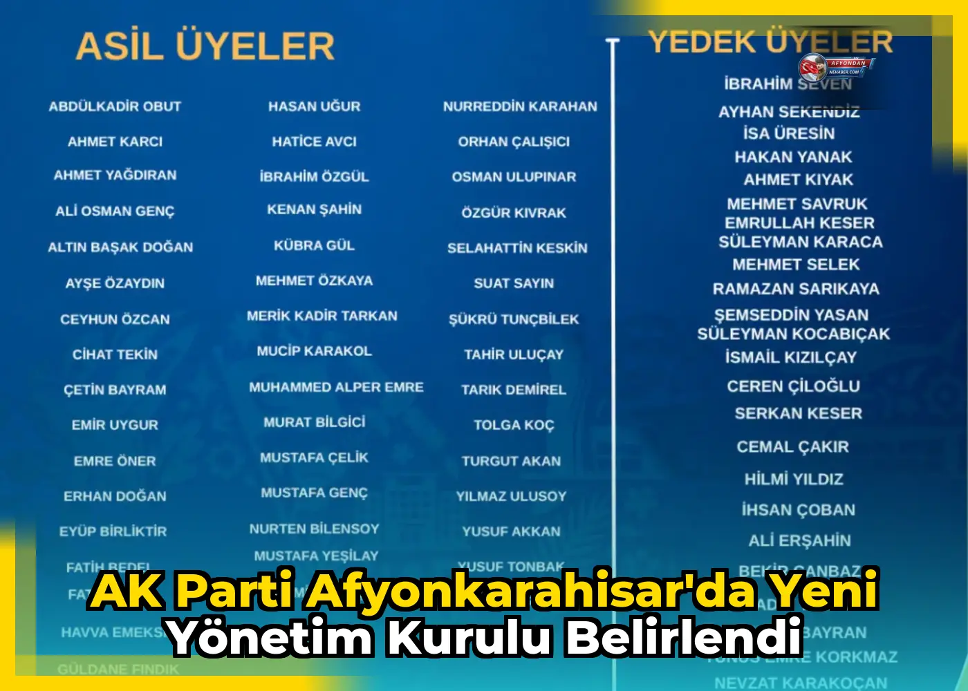 AK Parti Afyonkarahisar'da yeni yönetim kurulu belirlendi
