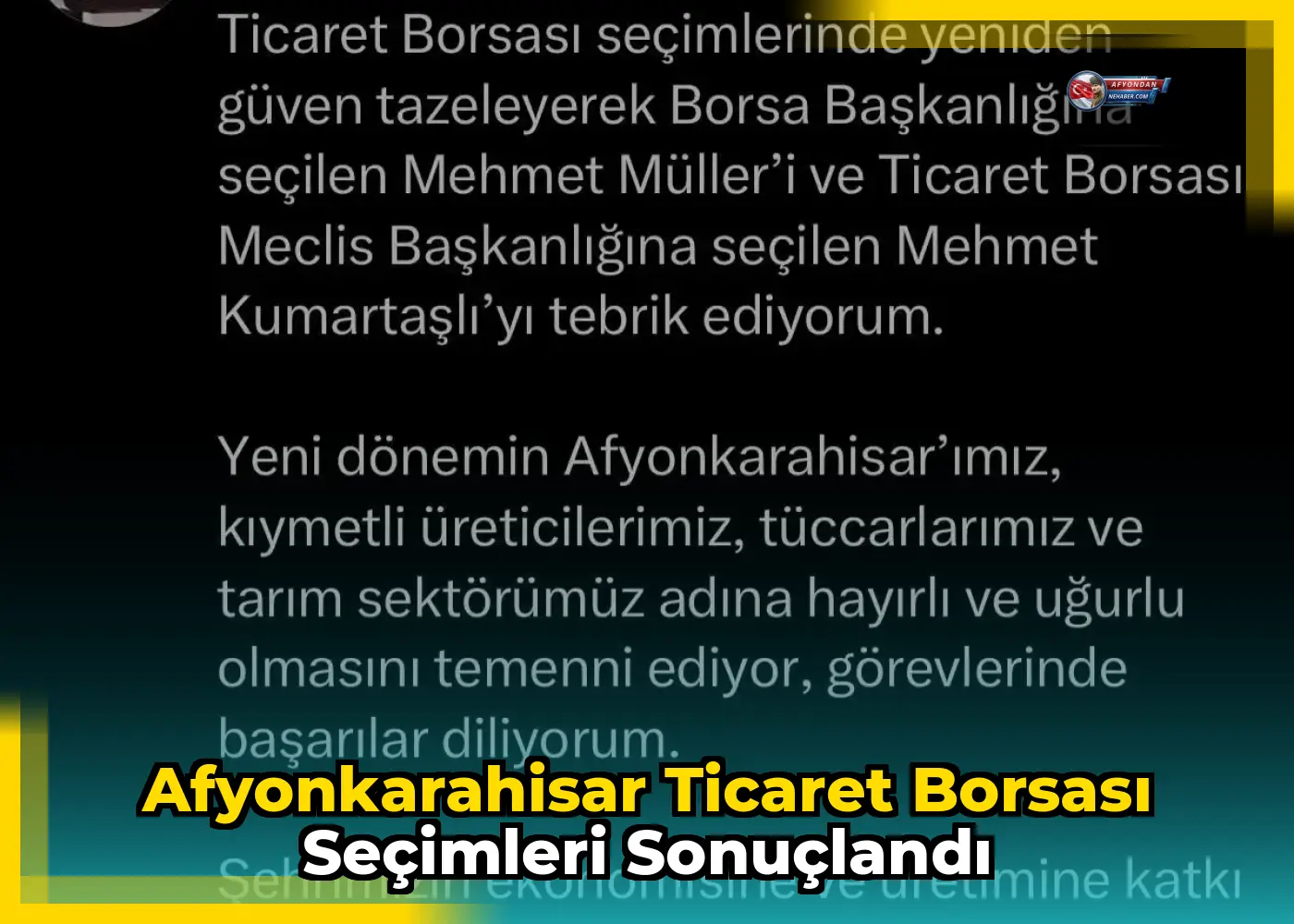 Afyonkarahisar Ticaret Borsası Seçimleri Sonuçlandı