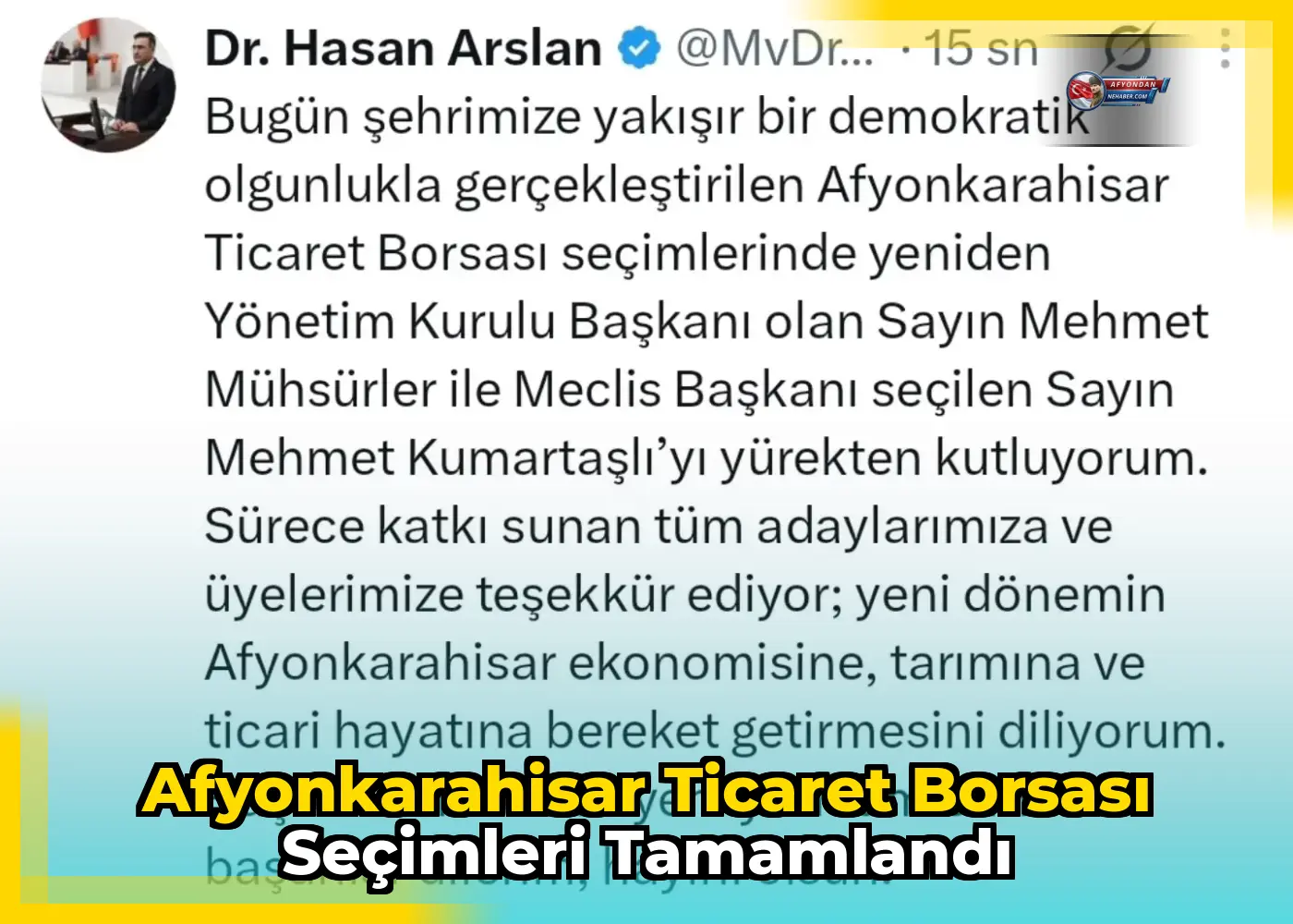 Afyonkarahisar Ticaret Borsası Seçimleri Tamamlandı
