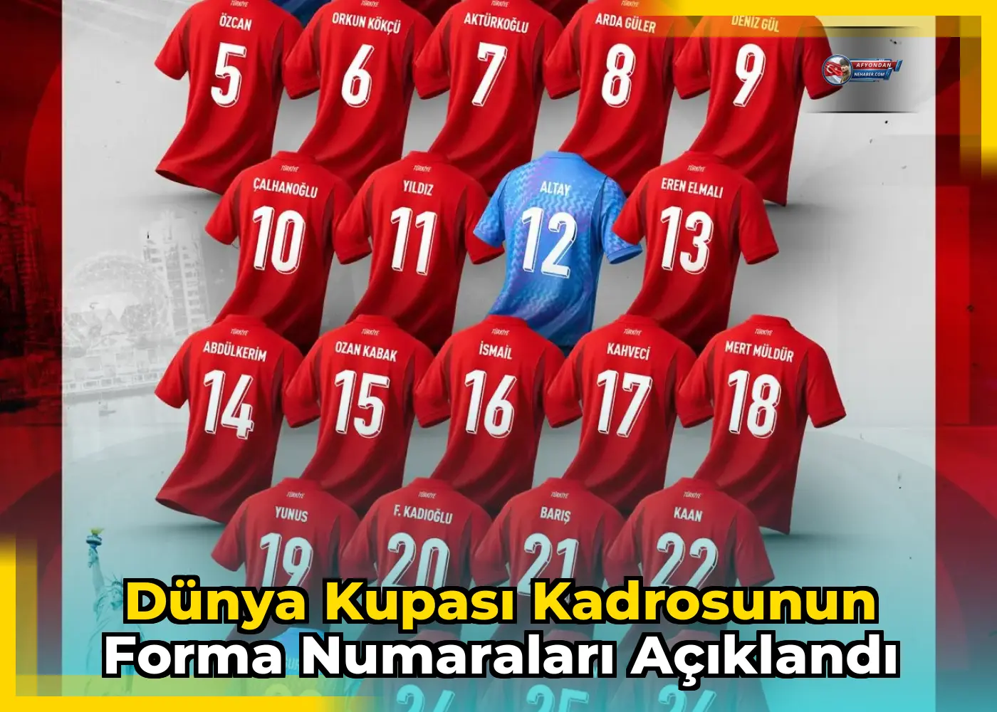 Dünya Kupası kadrosunun forma numaraları açıklandı