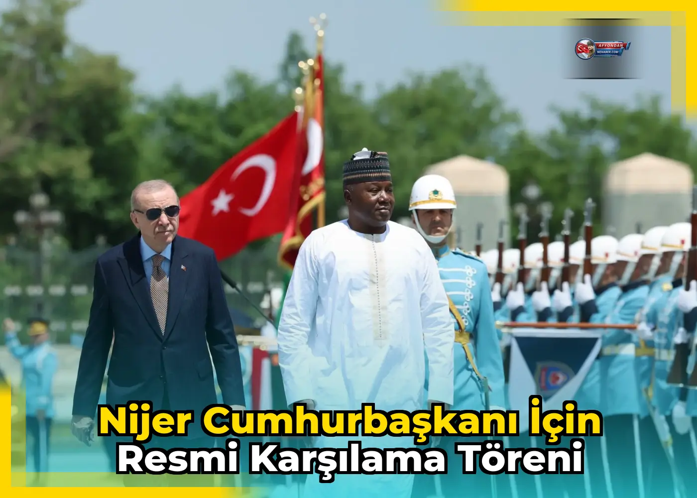 Nijer Cumhurbaşkanı için resmi karşılama töreni