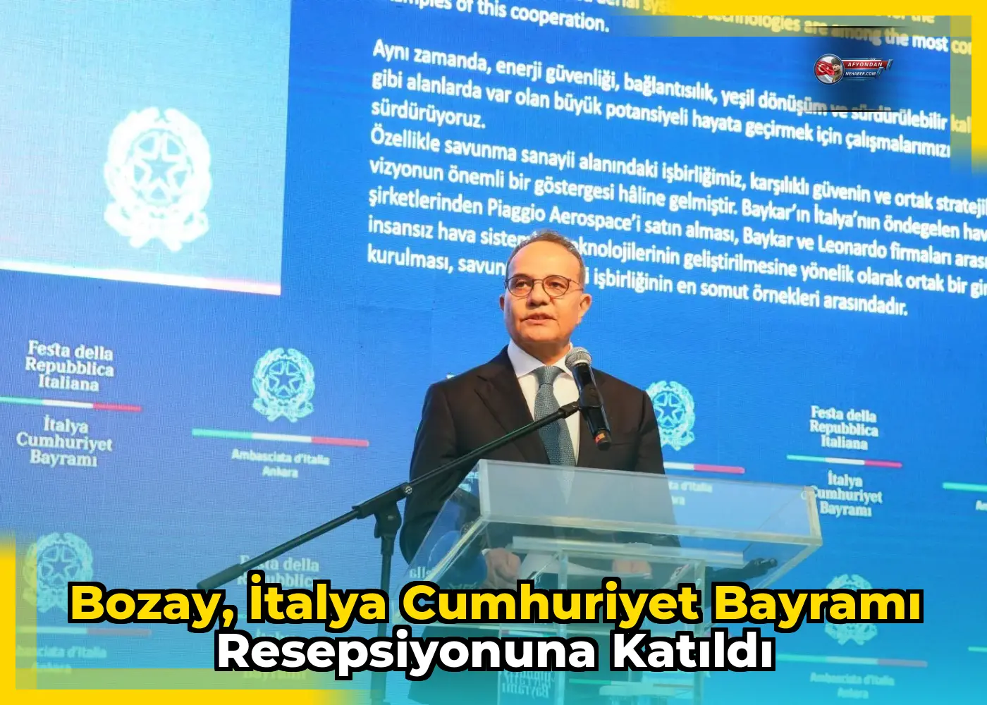 Bozay, İtalya Cumhuriyet Bayramı resepsiyonuna katıldı