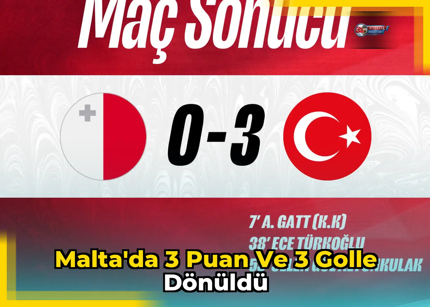 Malta'da 3 Puan ve 3 Golle Dönüldü
