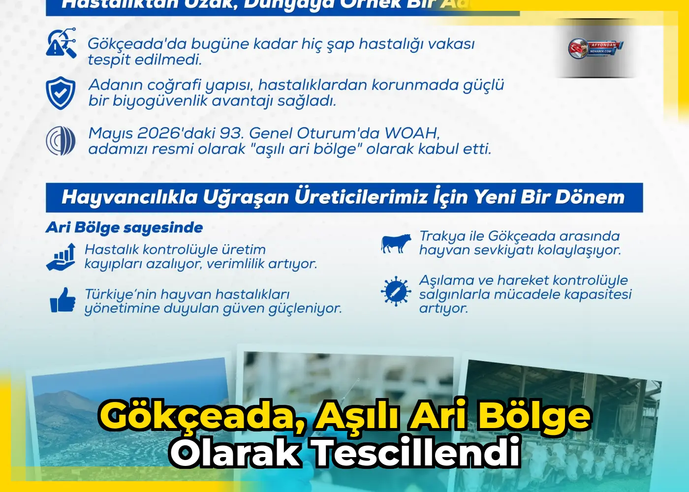 Gökçeada, Aşılı Ari Bölge olarak tescillendi