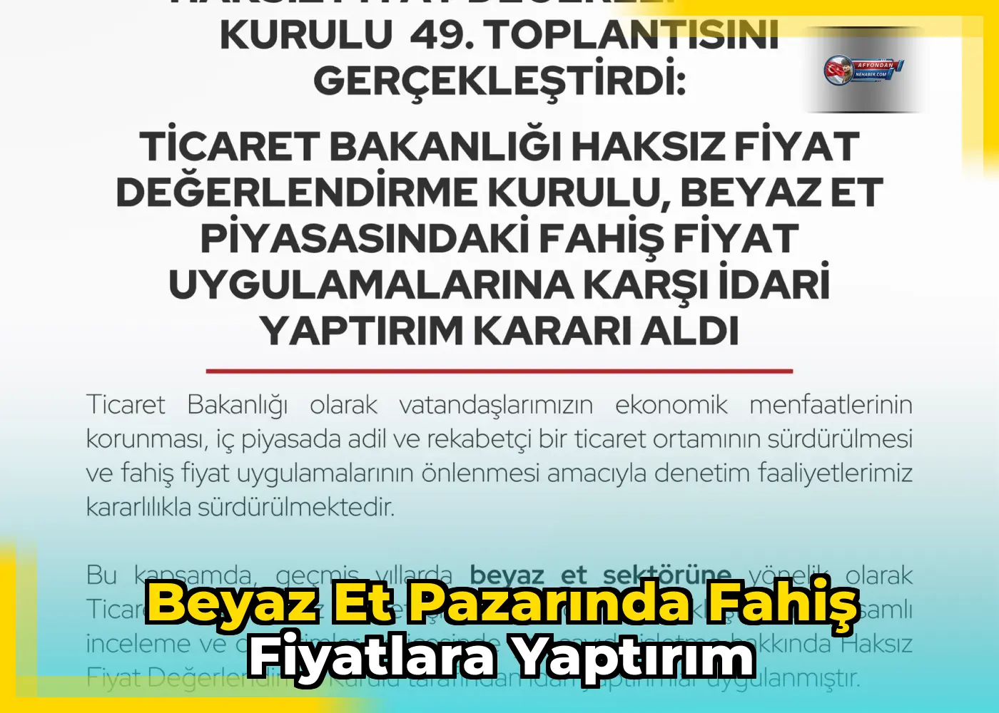 Beyaz et pazarında fahiş fiyatlara yaptırım