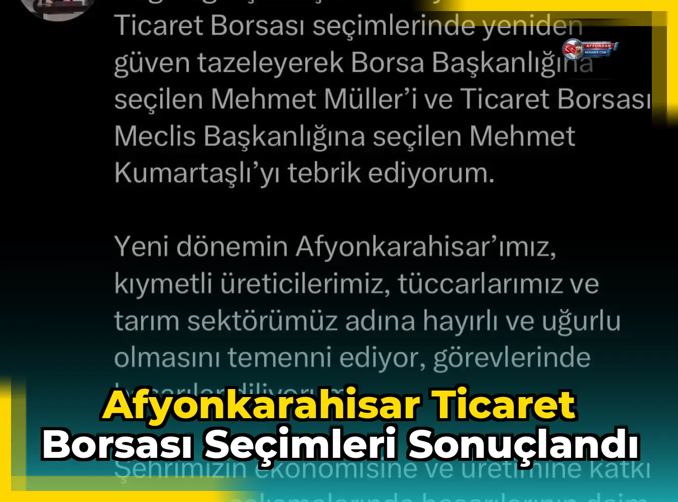 Afyonkarahisar Ticaret Borsası Seçimleri Sonuçlandı