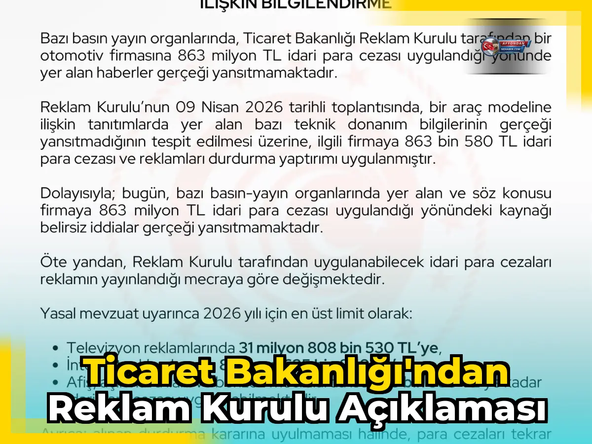 Ticaret Bakanlığı'ndan Reklam Kurulu Açıklaması
