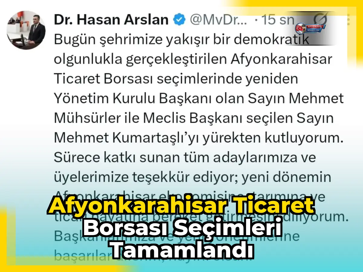 Afyonkarahisar Ticaret Borsası Seçimleri Tamamlandı