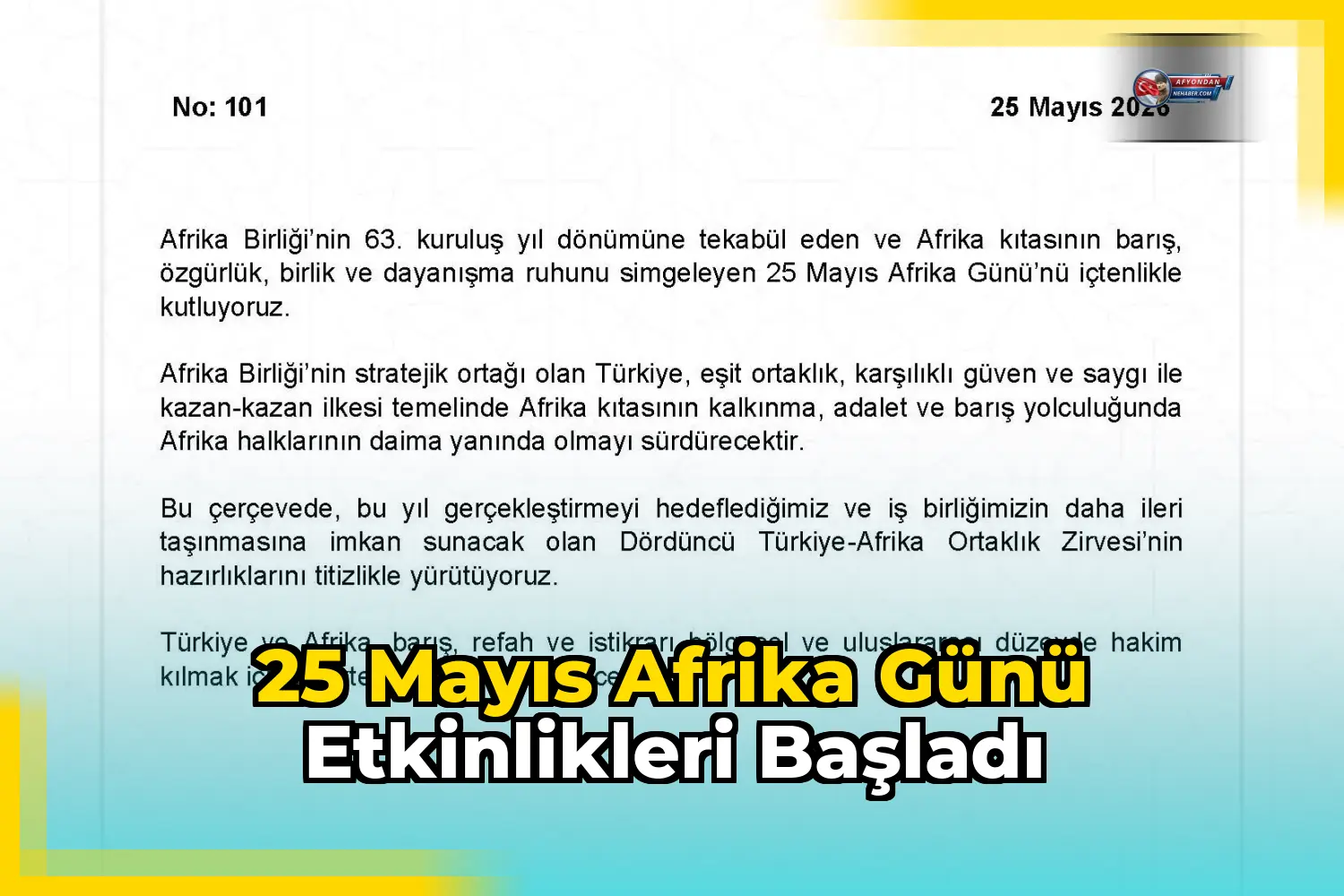 25 Mayıs Afrika Günü etkinlikleri başladı