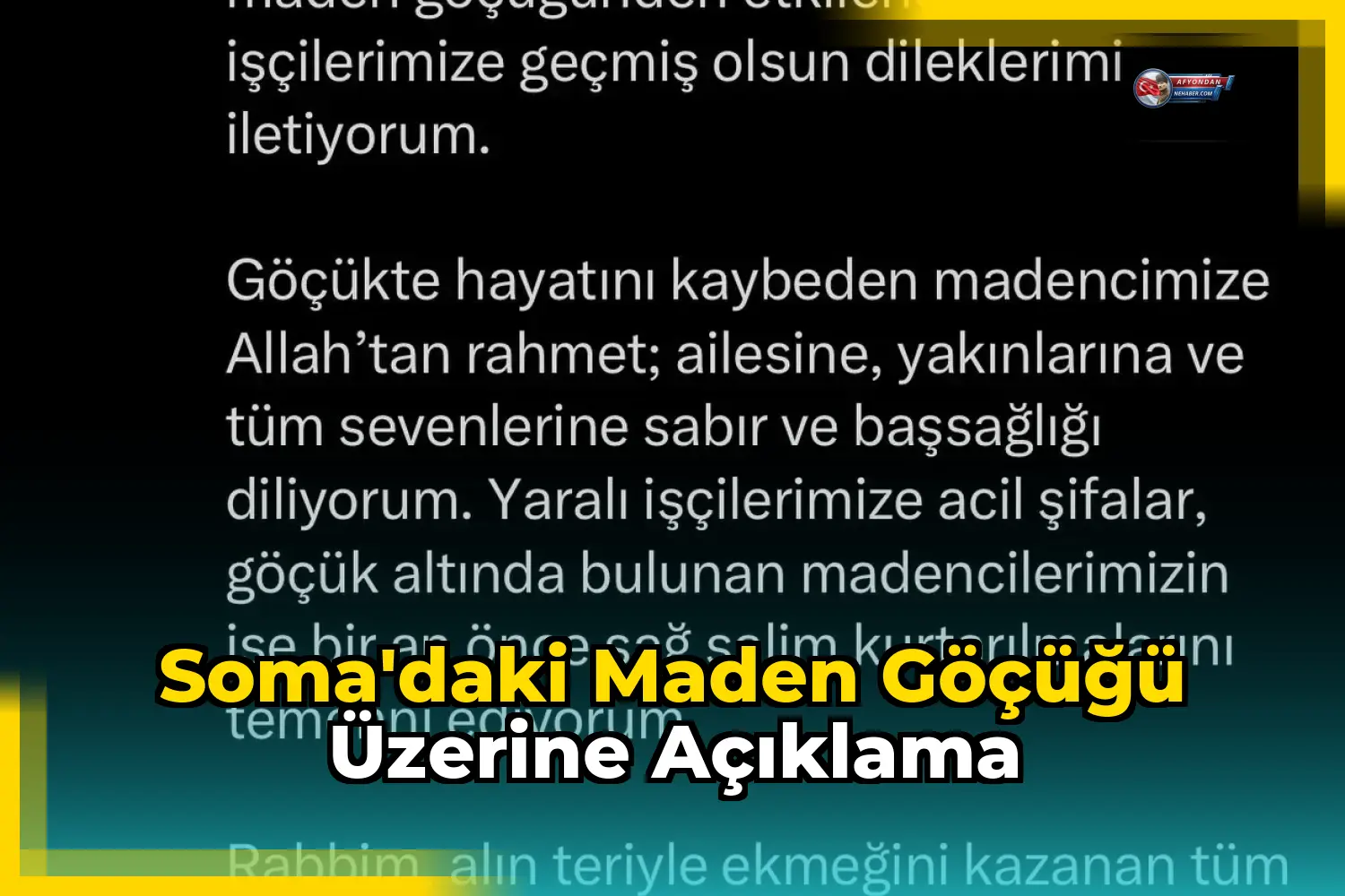 Soma'daki Maden Göçüğü Üzerine Açıklama